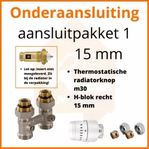 Aansluitsetten voor onder-aansluiting paneelradiatoren