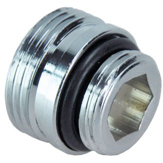 Adaptor 3/4" x 1/2", midden-onderaansluiting, chroom