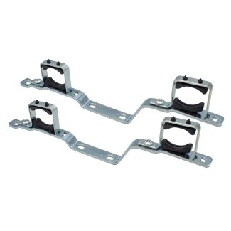 Dubbele ophangbeugels voor verdeler messing vernikkeld 1" 2sts/set