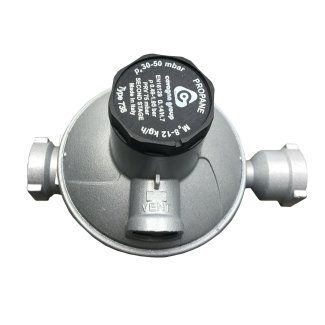 Tweedetraps drukregelaar 30-50 mbar, debiet 6 kg/u, 1/2" binnendraad x 1/2" binnendraad