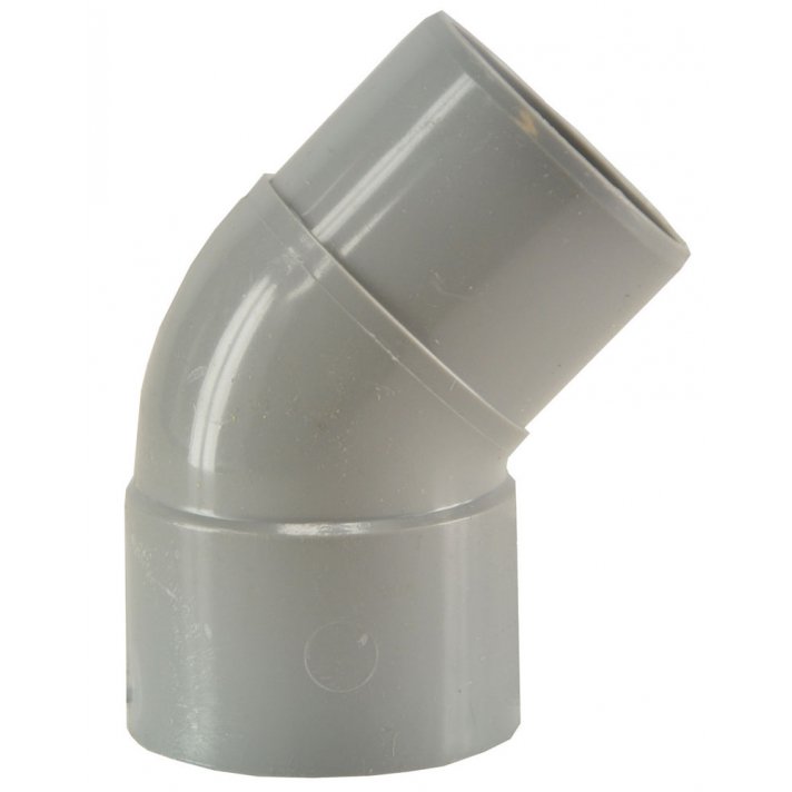 Afvoerbocht mof 32 mm x spie 32 mm 45 graden PVC