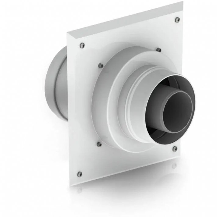 Twinsafe Concentrische Schachtaansluiting + Brandmanchet Ø60/100 mm