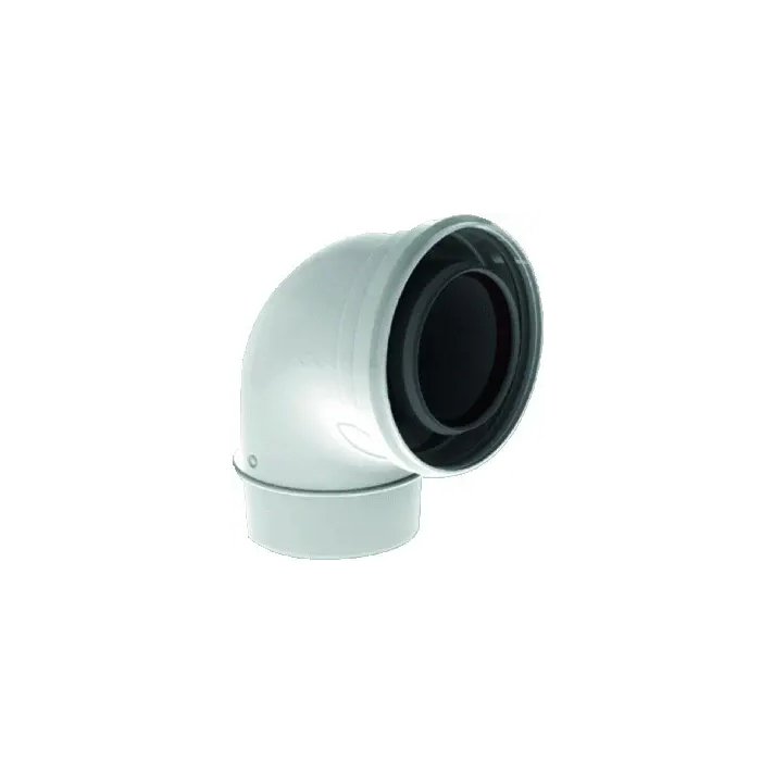 TwinSafe Bocht 90° Ø80/125 mm Concentrisch Wit PP