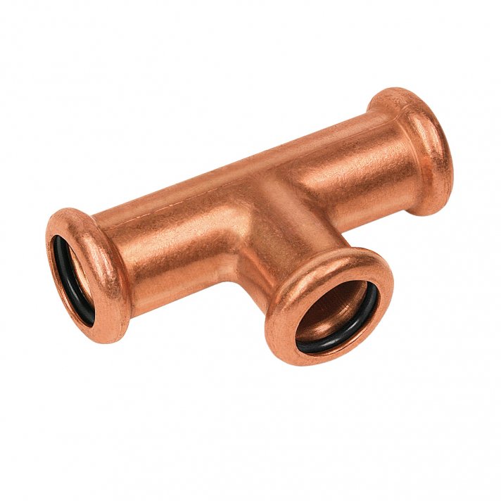 Bonfix Roodkoper Press T-koppeling (water) | 35 x 35 x 35