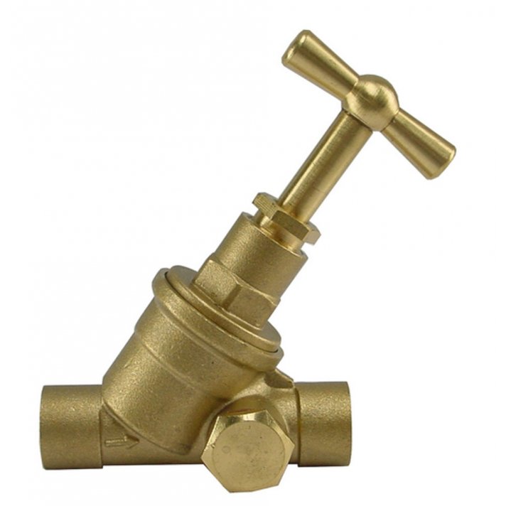 Riko Gastec stopkraan 15 mm capillair x capillair met aftapgelegenheid