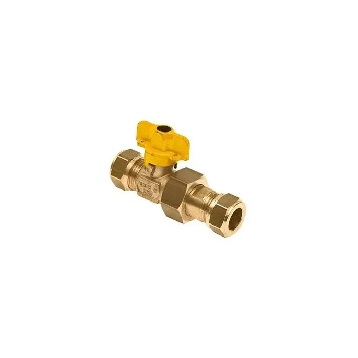 Bonfix Gaskogelkraan geel 3/4" x 3/4"