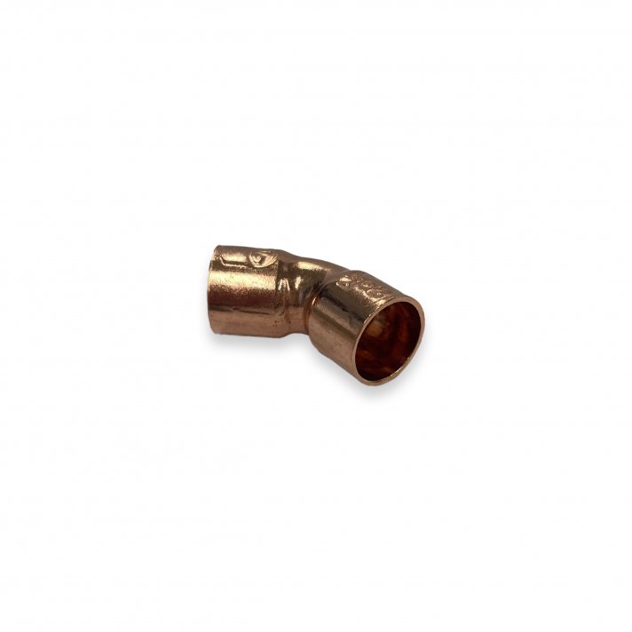 Riko bocht roodkoper 12 x 12 mm, 45 graden