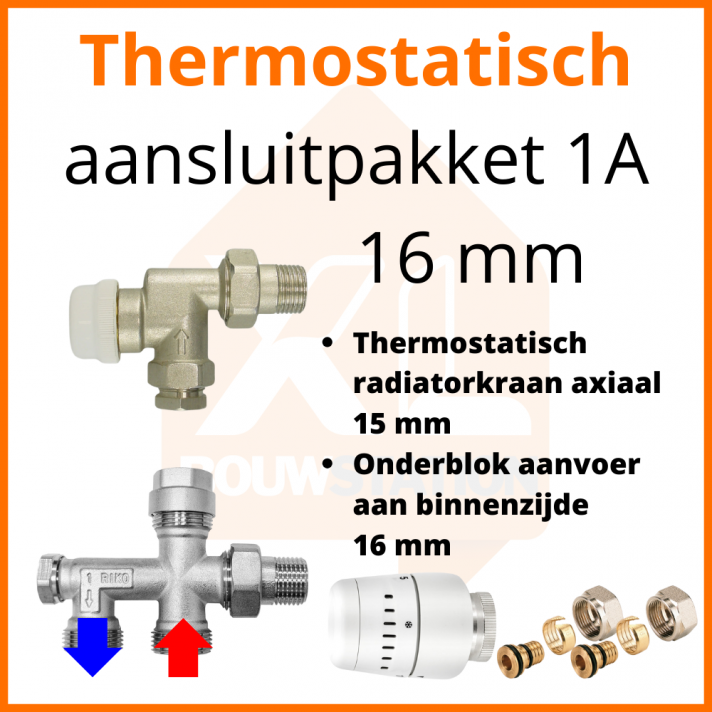 Eco 4 Thermostatisch M30 aansluitpakket 1A t.b.v. 16 mm buis