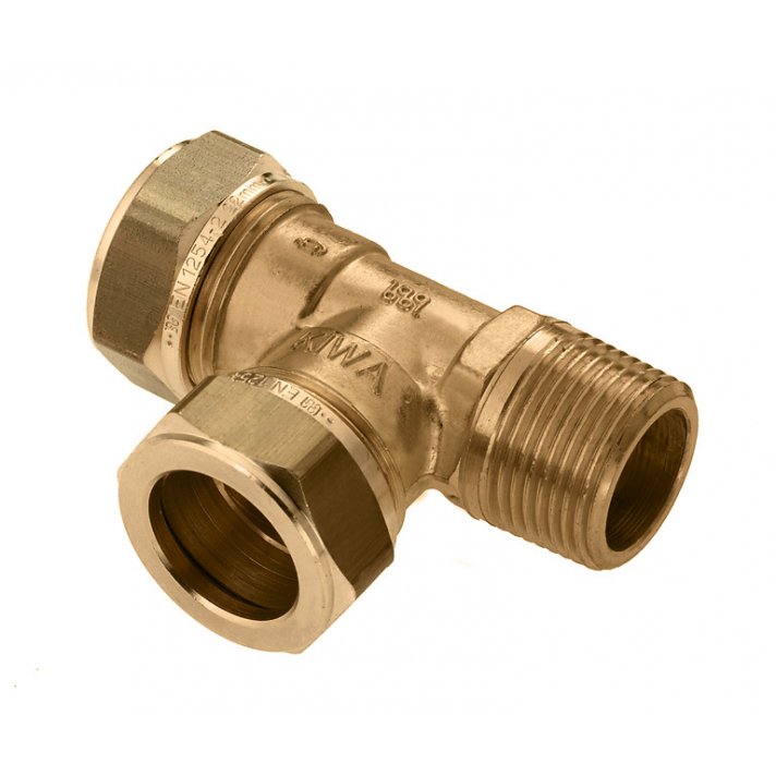 Bonfix Messing Knel x Knel x Buitendraad T-koppeling | 22 x 22 x 3/4
