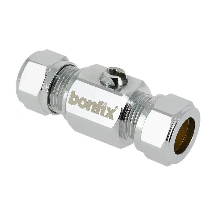 Bonfix Kraan recht 12x12 mm (schroevendraaierbediening)