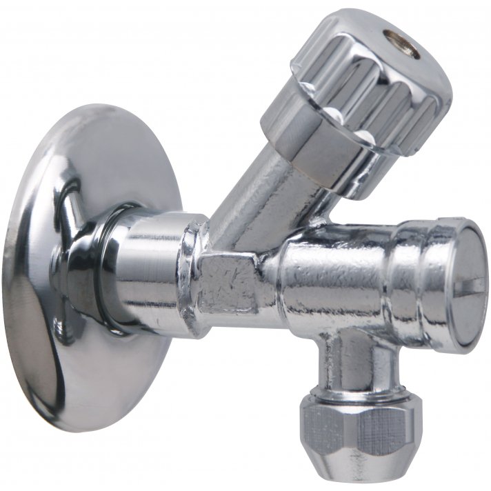 Riko Luxor hoekstopkraan met filter 1/2 x 3/8 of 10 mm knel, chroom