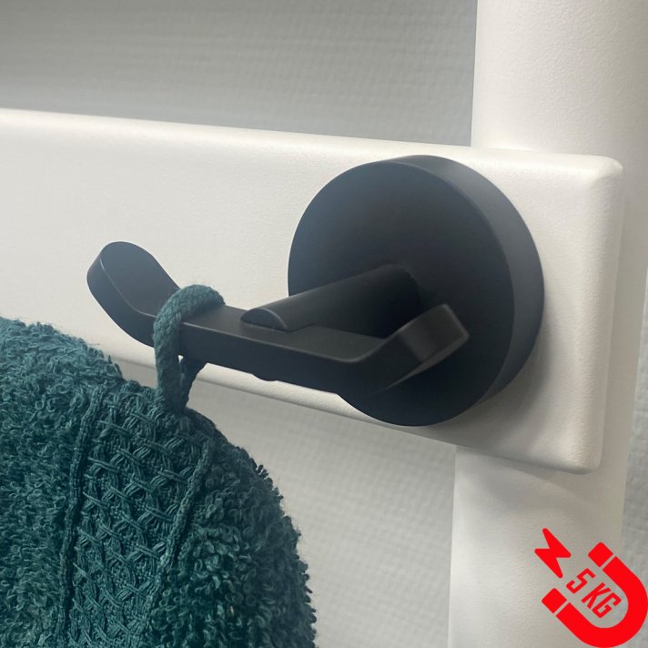 BSXL Magneet-line zwart – Magnetische handdoekhaak dubbel