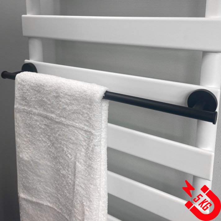 BSXL Magneet-line zwart – Magnetische 660 mm handdoekhouder