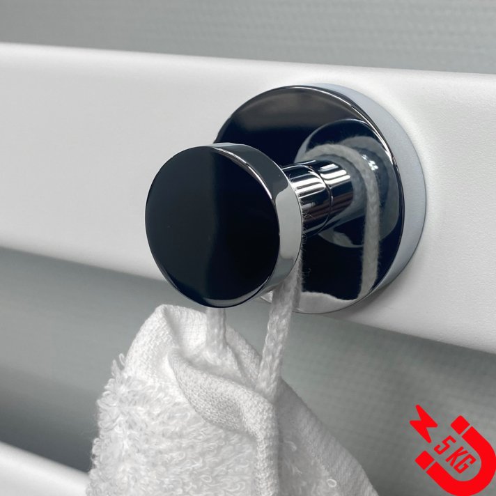 BSXL Magneet-line Chroom – Magnetische enkele haak – grote knop