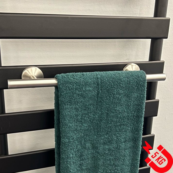 BSXL magnetisch 500 mm handdoekenrek voor radiatoren - Geborsteld RVS