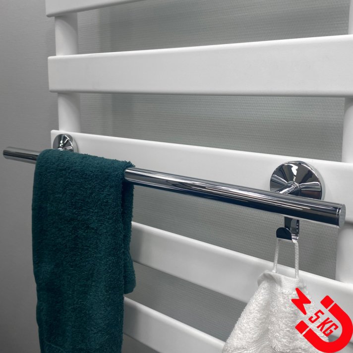 BSXL magnetisch 400 mm handdoekenrek met haakje voor radiatoren – Chroom