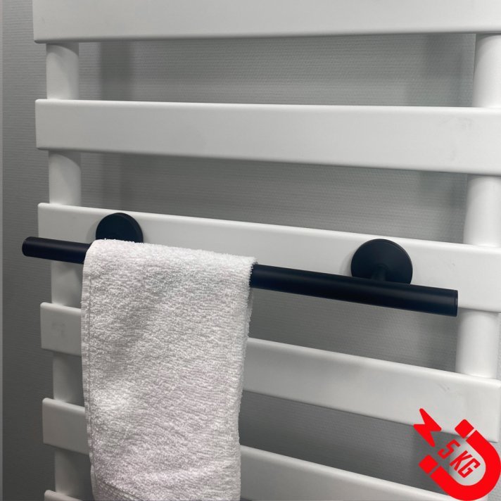 BSXL magnetisch 600 mm handdoekenrek voor radiatoren – Zwart