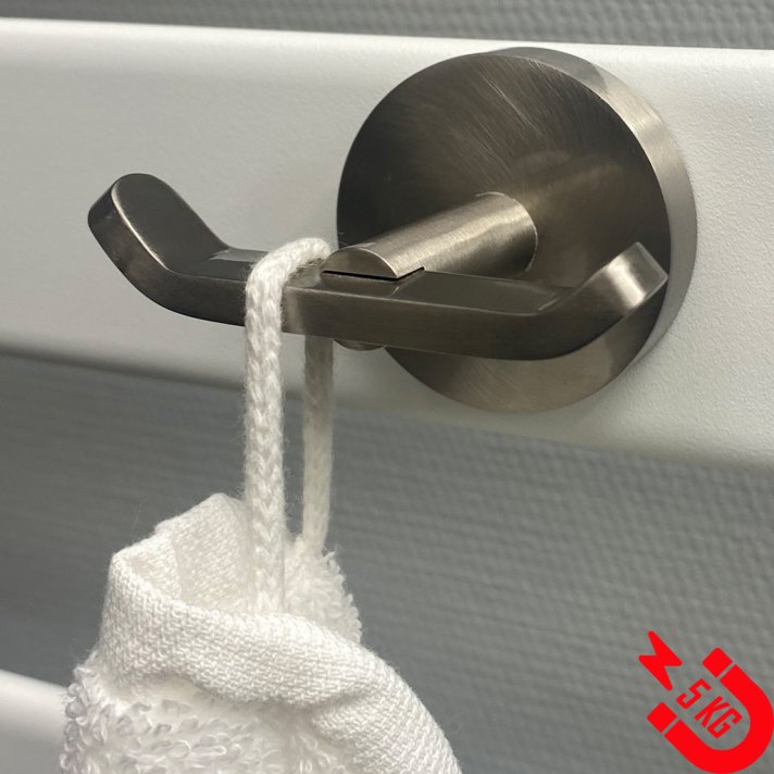 BSXL Magneet-line Nikkel – Magnetische handdoekhaak dubbel