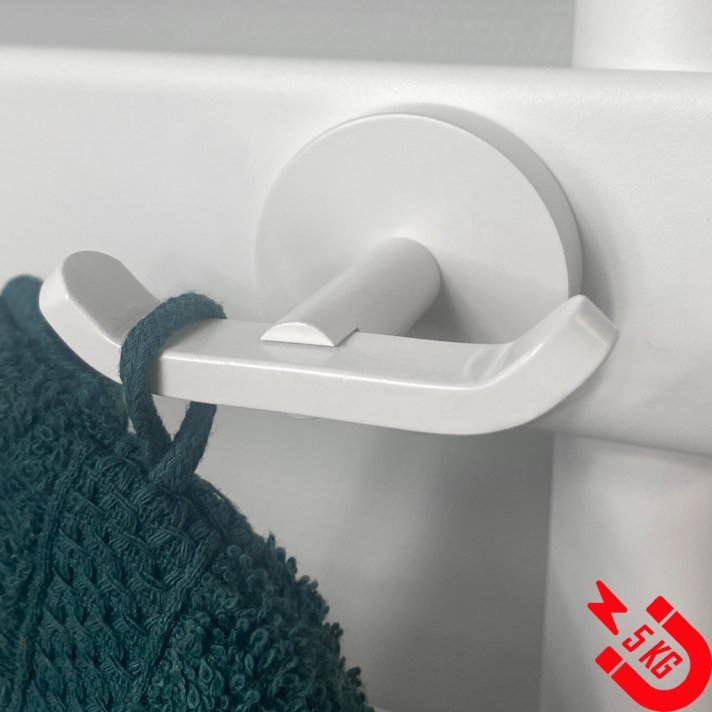BSXL Magneet-line wit – Magnetische handdoekhaak dubbel
