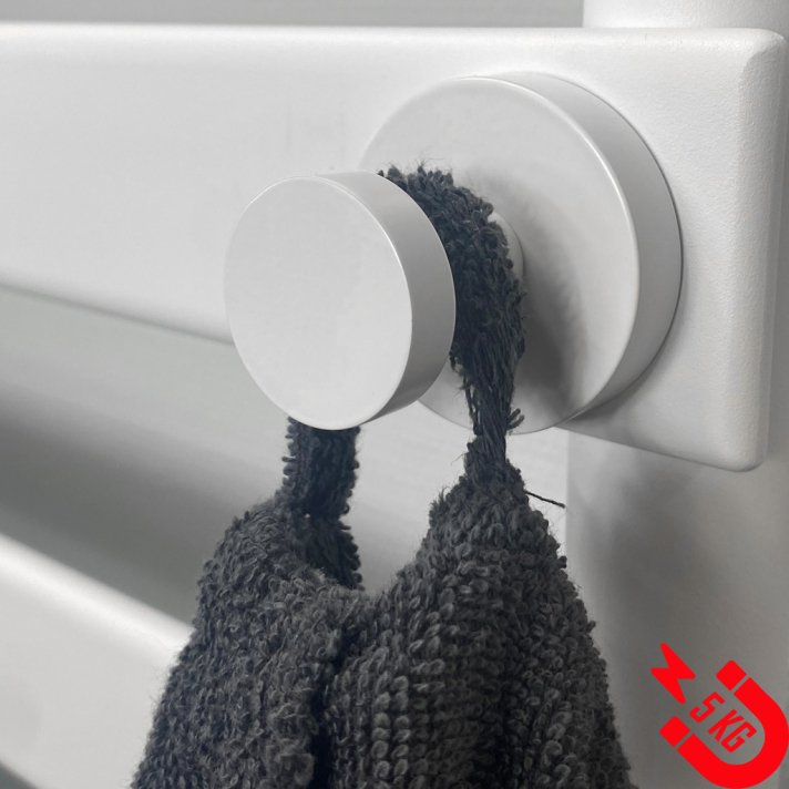 BSXL Magneet-line wit – Magnetische enkele haak – grote knop