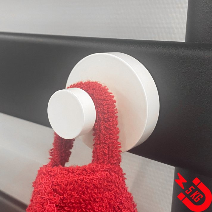 BSXL Magneet-line wit – Magnetische enkele haak – kleine knop