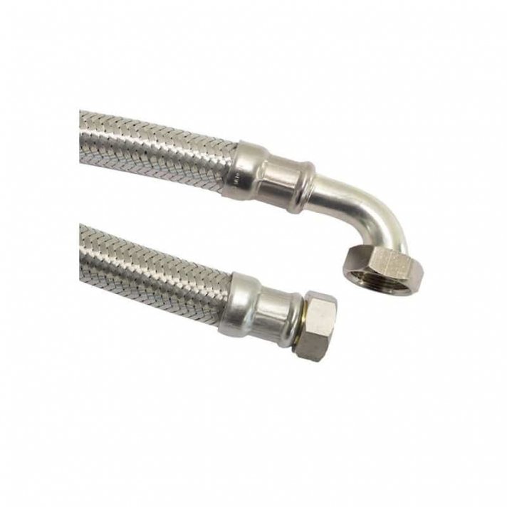 RVS omvlochten flexibele leiding 3⁄4” 80 cm