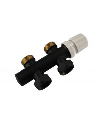 Thermostatisch onderblok 3/4", recht, mat zwart