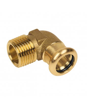 Bonfix Roodkoper Buitendraad x Press kniekoppeling (water) | 1 x 28