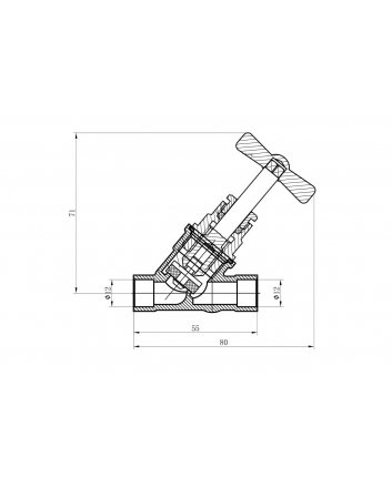 Riko Gastec stopkraan 12 mm capillair x capillair zonder aftapgelegenheid