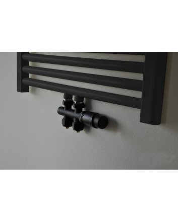 Riko Set thermostatisch onderblok, haaks-rechts, mat zwart