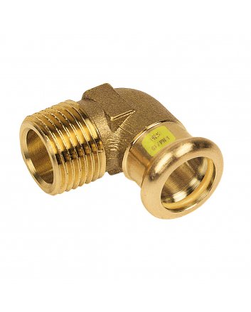 Bonfix Roodkoper Buitendraad x Press kniekoppeling (gas) | 1 x 28