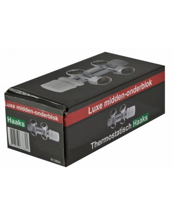 Thermostatisch onderblok 3/4", haaks-links, chroom