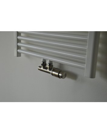 Riko Set thermostatisch onderblok, haaks-rechts, geborsteld staal