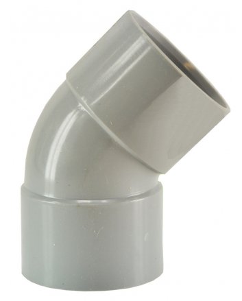 Afvoerbocht dubbele mof 32 mm 45 graden PVC