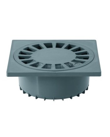 Vloerput met onderuitlaat 15 cm x 15 cm 50 mm PVC