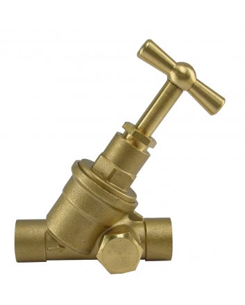 Riko Gastec stopkraan 22 mm capillair x capillair met aftapgelegenheid