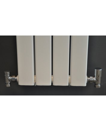 Wiesbaden Luxe radiator aansluitset, haaks, chroom