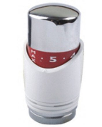 Luxe thermostaatknop M30, wit/chroom