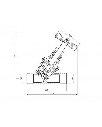Riko Gastec stopkraan 15 mm capillair x capillair zonder aftapgelegenheid