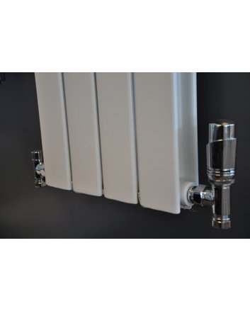 Wiesbaden Luxe thermostatische radiator aansluitset, haaks, chroom
