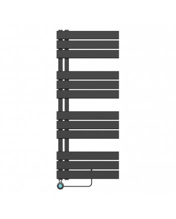 1200x500 – 593 watt | elektrische handdoekradiator zwart | links aansluiting/comb