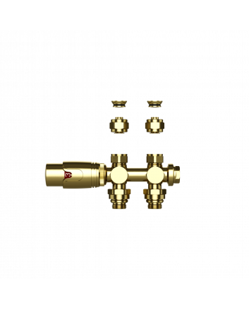 Thermostatische radiatorkraan muur en vloer geborsteld goud m30