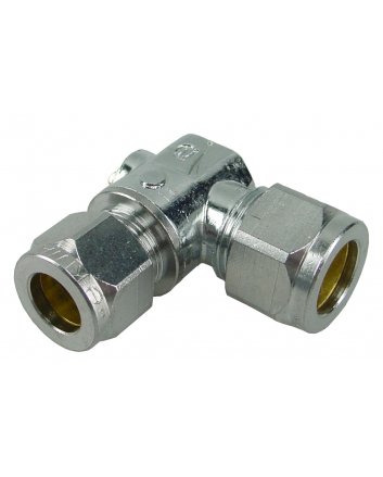 Riko chroom mini-kogelkraan haaks knel 12 mm x 12 mm