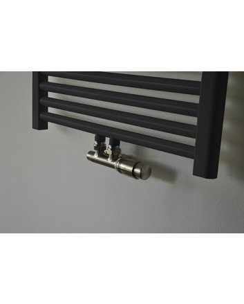 Riko Set thermostatisch onderblok, haaks-rechts, geborsteld staal