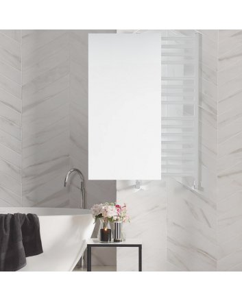600x1600 - 1072 watt | handdoekradiator vlak wit zij- & middenaansluiting