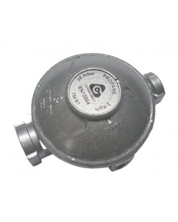 Eentraps drukregelaar 37 mbar, debiet 2 kg/u, 1/4" binnendraad x 1/4" binnendraad