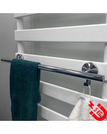BSXL magnetisch 400 mm handdoekenrek met haakje voor radiatoren – Chroom
