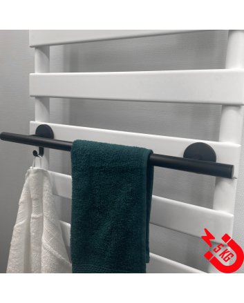 BSXL magnetisch 500 mm handdoekenrek met haakje voor radiatoren – Zwart