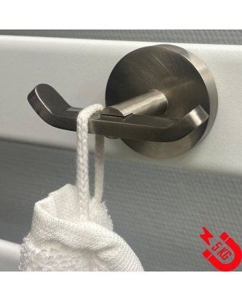 BSXL Magneet-line Nikkel – Magnetische handdoekhaak dubbel
