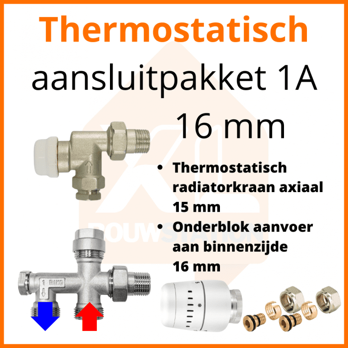 Eco 4 Thermostatisch M30 aansluitpakket 1A t.b.v. 16 mm buis